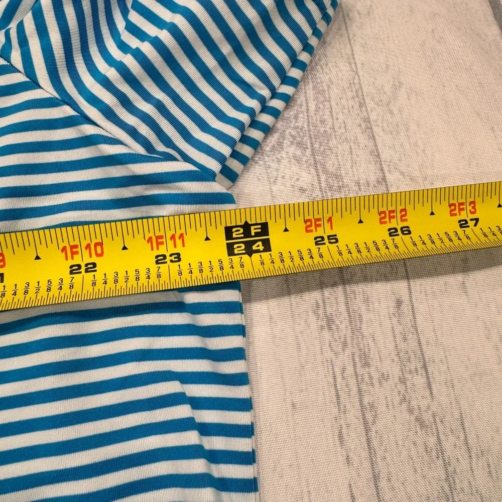 RLX Ralph Lauren Polo Shirt L Large Blue Stripe Casual Golf‎ Logo Mens